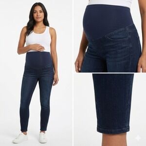 NWT Spanx Mama Ankle Jean-ish Leggings Twilight Rinse Maternity Dark Wash S/P